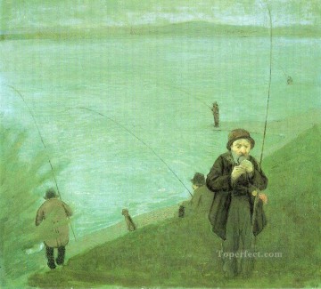 August Macke Painting - Anglerson the Rhine August Macke